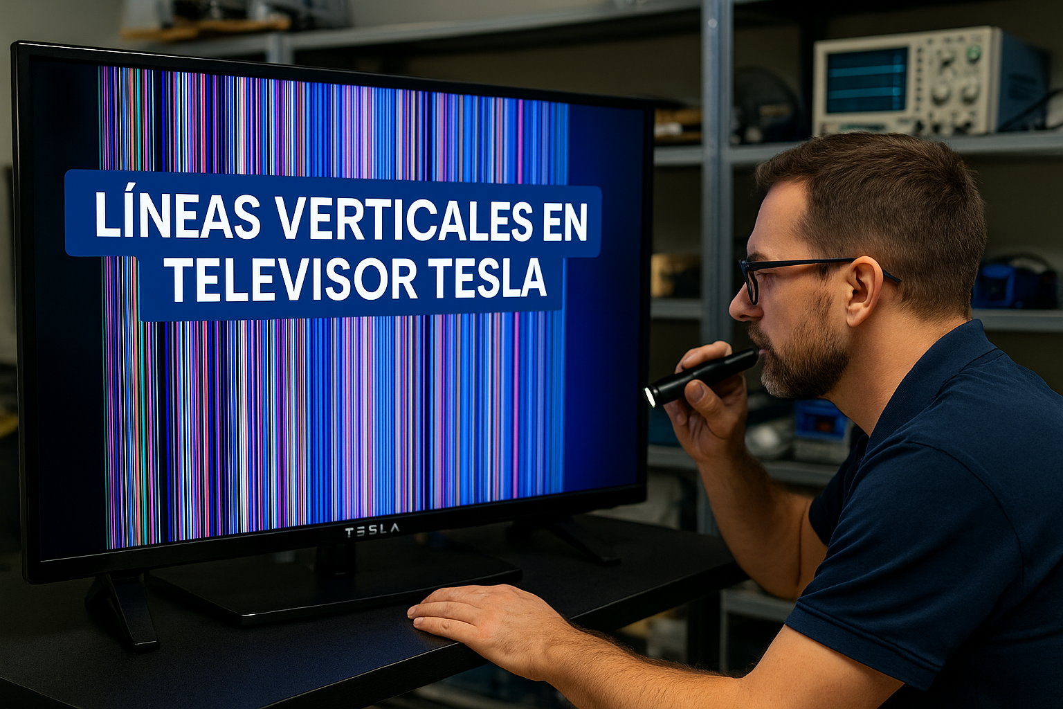 Diagnóstico de líneas verticales en pantalla de televisor